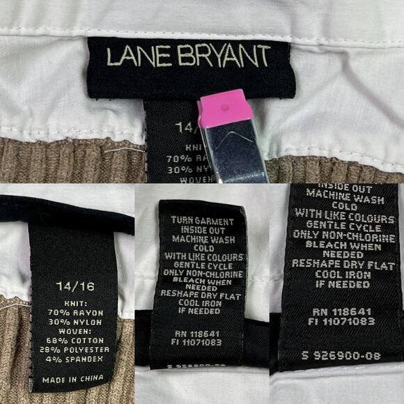 Lane Bryant Faux Layered Long Sleeve Collar Sweater V Neck Plus Size 14/16 Beige - Picture 8 of 12